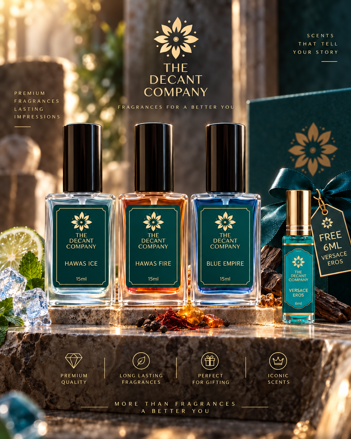 TDC 15ML signature trio with FREE 6ML Versace Eros